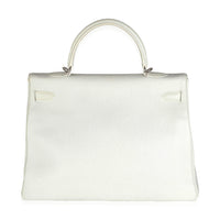 Hermès Gris Perle White Buffalo Skipper Dalmatian Retourne Kelly 35 PHW Handbag bv