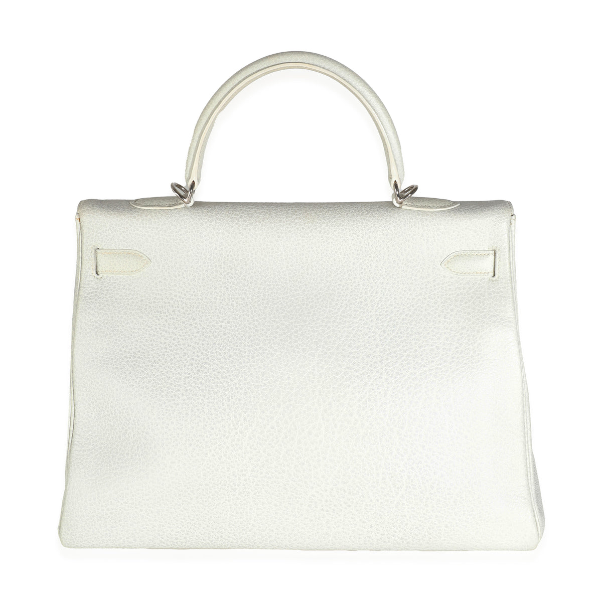 Hermès Gris Perle White Buffalo Skipper Dalmatian Retourne Kelly 35 PHW Handbag bv