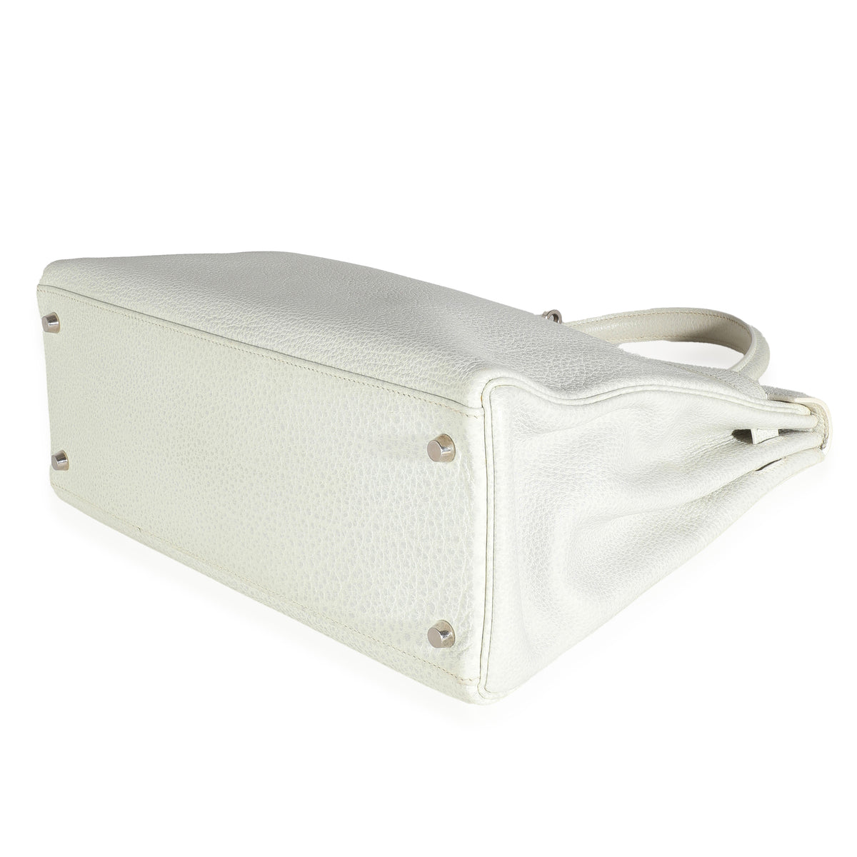 Hermès Gris Perle White Buffalo Skipper Dalmatian Retourne Kelly 35 PHW Handbag clasp