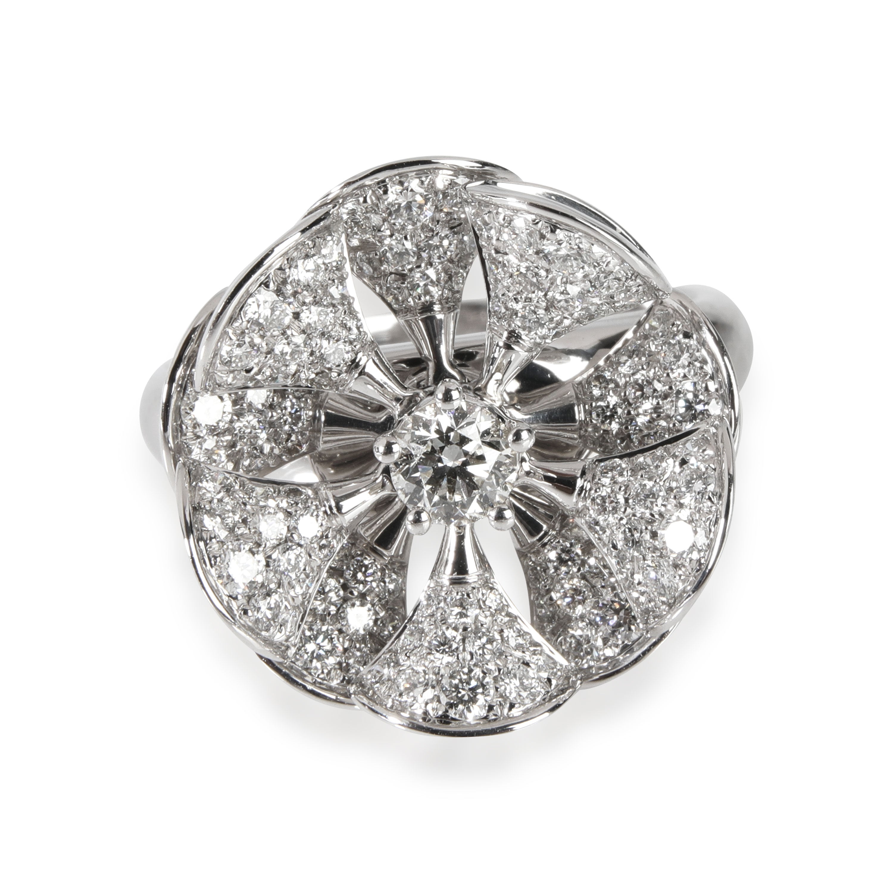 BVLGARI Bvlgari Divas' Dream En Tremblant Pave Diamond Ring in 18K White Gold 1.85 CTW fv
