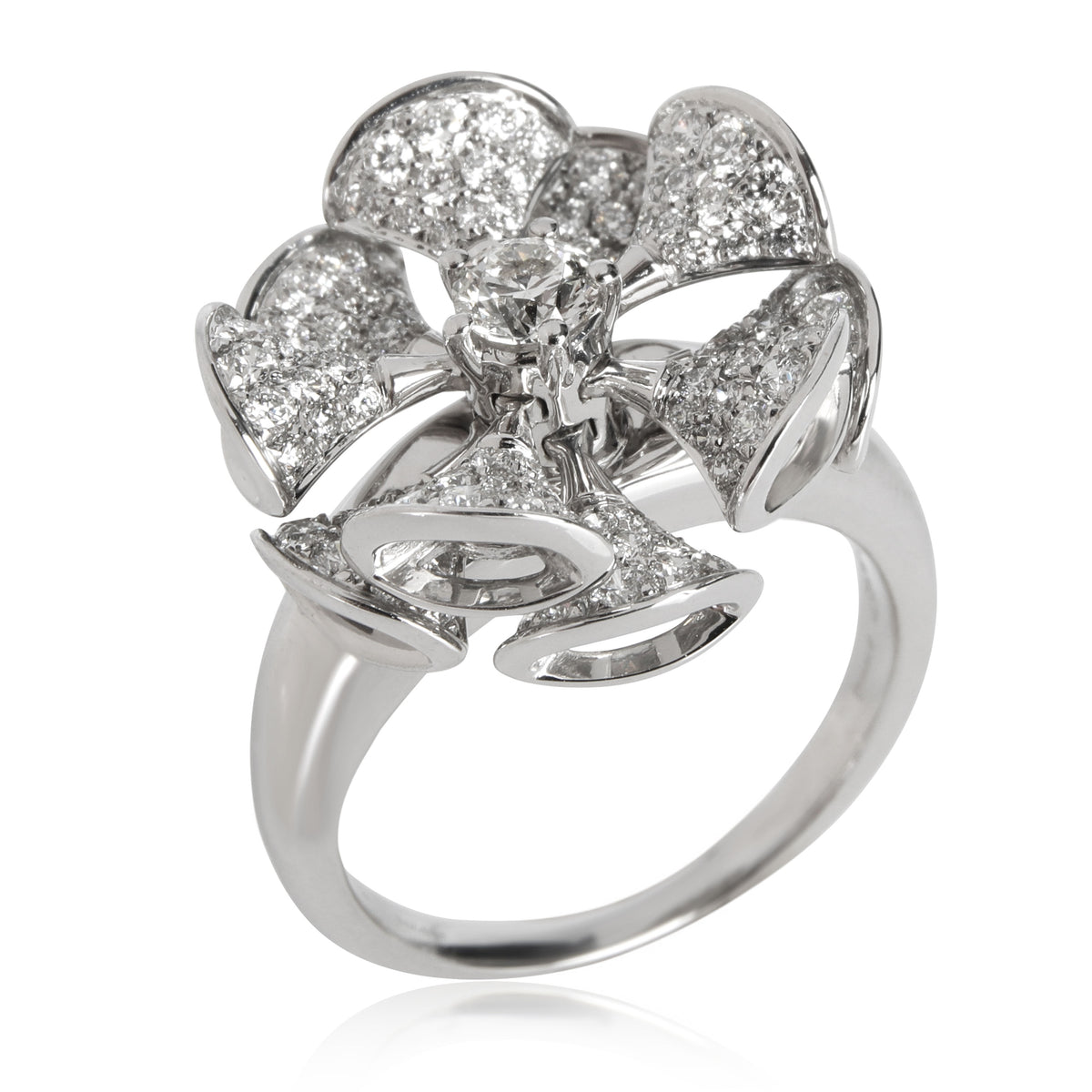 BVLGARI Bvlgari Divas' Dream En Tremblant Pave Diamond Ring in 18K White Gold 1.85 CTW pv