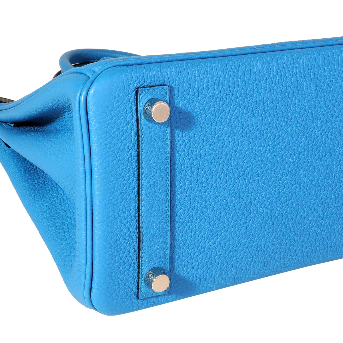 Hermès Bleu Zanzibar Togo Birkin 25 PHW Handbag clasp