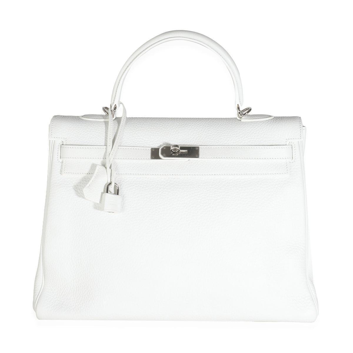 Hermès White Togo Retourne Kelly 35 PHW Handbag fv