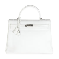 Hermès White Togo Retourne Kelly 35 PHW Handbag fv