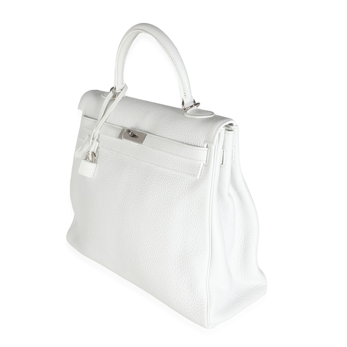 Hermès White Togo Retourne Kelly 35 PHW Handbag pv