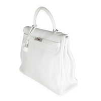 Hermès White Togo Retourne Kelly 35 PHW Handbag pv