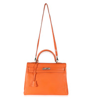 Hermès Feu Togo Retourne Kelly 35 PHW Handbag bv