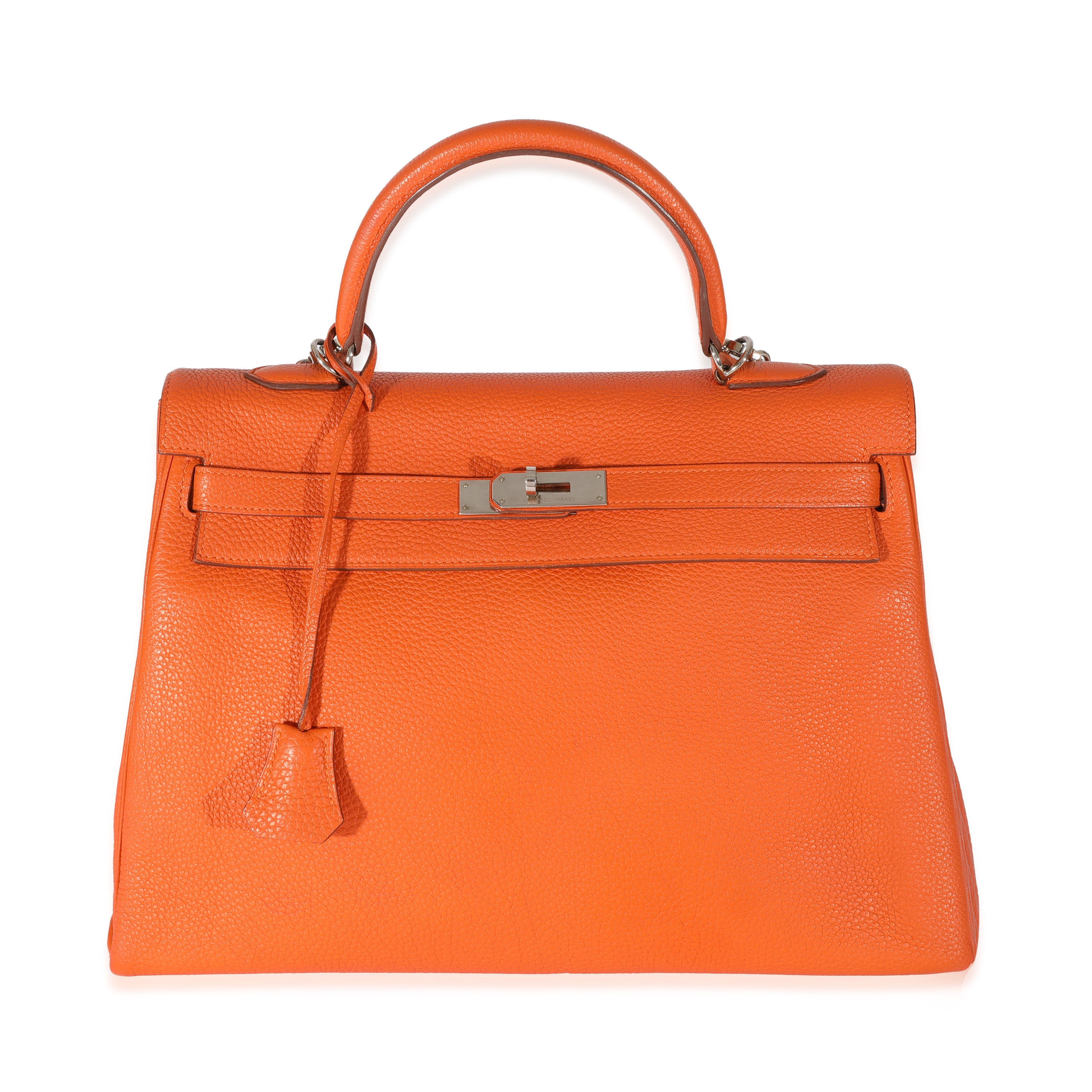 Hermès Feu Togo Retourne Kelly 35 PHW Handbag fv