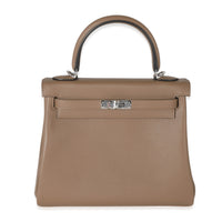 Hermès Beige De Weimar Swift Retourne Kelly 25 PHW Handbag fv