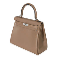 Hermès Beige De Weimar Swift Retourne Kelly 25 PHW Handbag sv