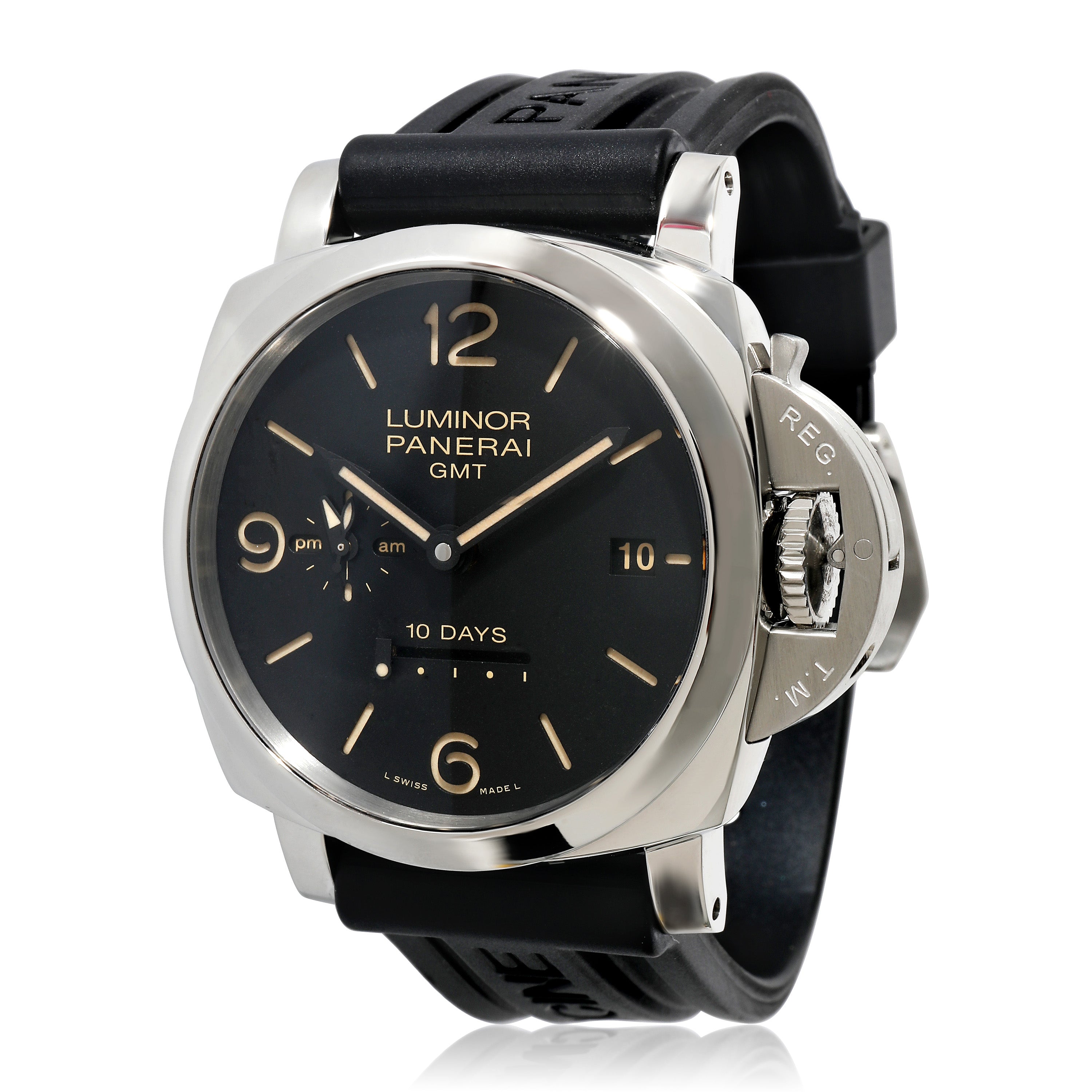 Panerai Luminor 1950 GMT PAM00533 Men's Watch in  Stainless Steel fv