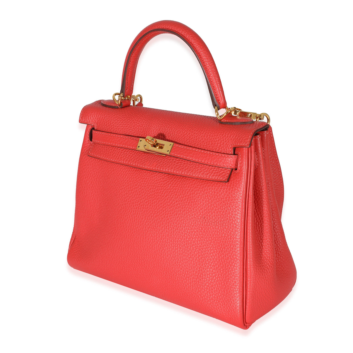 Hermès Geranium Togo Retourne Kelly 25 GHW Handbag sv