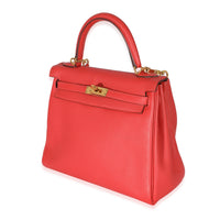 Hermès Geranium Togo Retourne Kelly 25 GHW Handbag sv