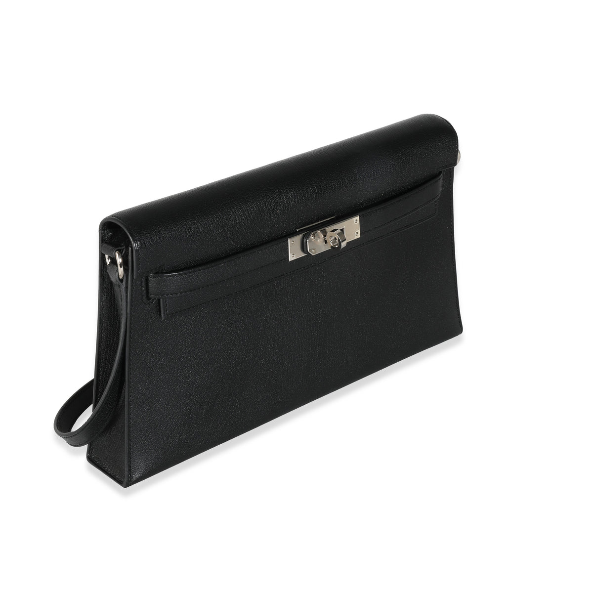 Hermès Black Chevre Chamkila Kelly Elan PHW Handbag pv