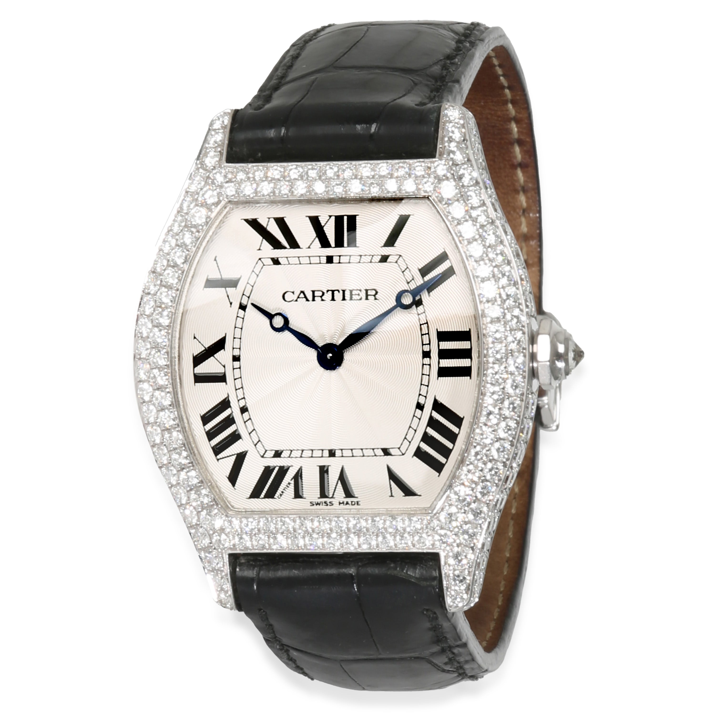 Cartier Tortue de  WA504351 Unisex Watch in 18kt White Gold fv