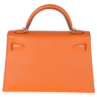 Hermès Feu Terre Battue Verso Mysore Chevre Sellier Mini Kelly 20 II PHW Handbag bv