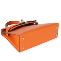 Hermès Feu Terre Battue Verso Mysore Chevre Sellier Mini Kelly 20 II PHW Handbag clasp