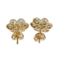 BVLGARI Yellow Gold Diamond Vintage Flower Cluster Earrings pv