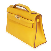 Hermès Jaune Ambre Swift Kelly Pochette GHW Handbag sv