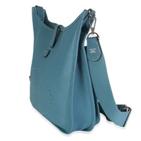 Hermès Bleu Jean Clemence Evelyne III PM PHW Handbag sv
