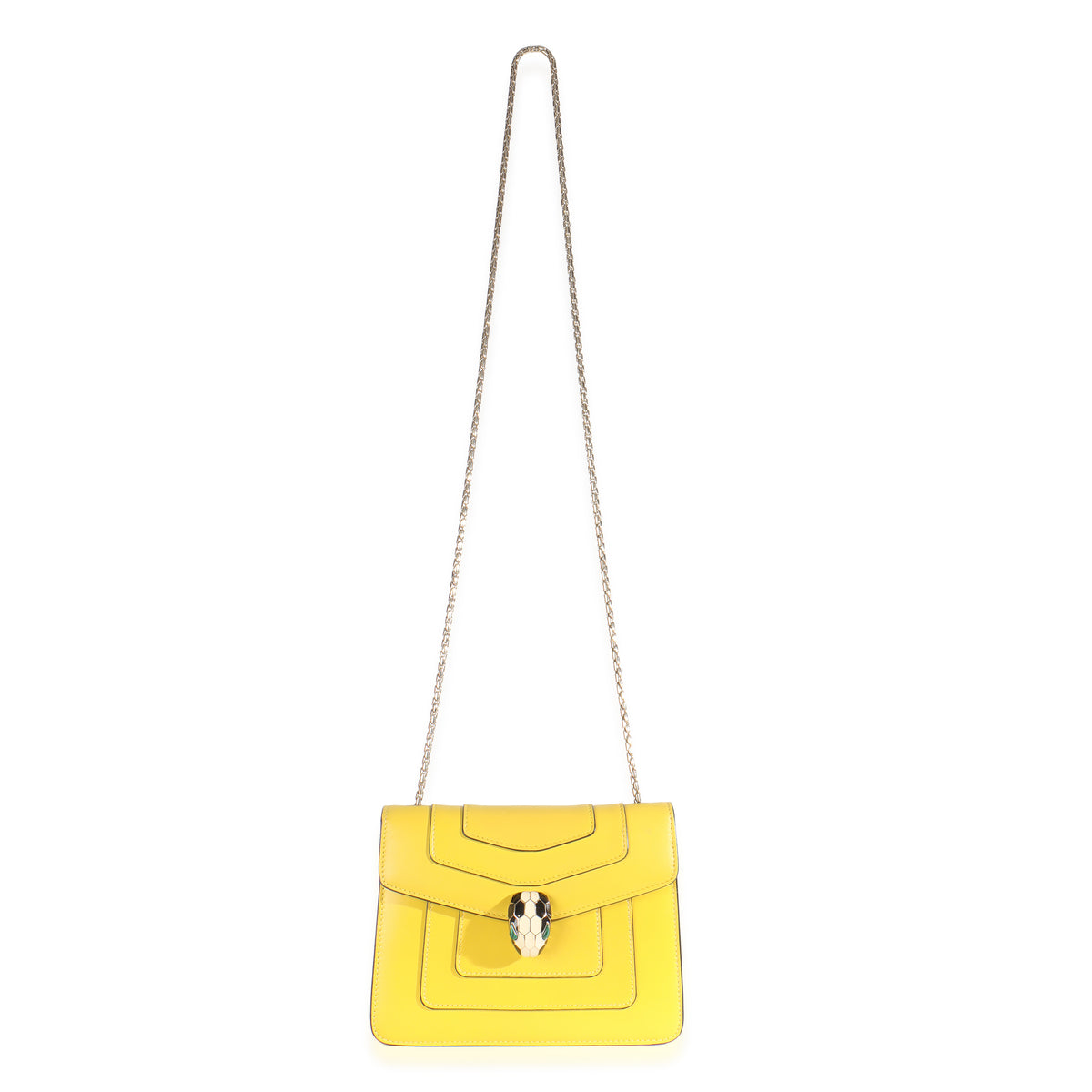 BVLGARI Bvlgari Yellow Smooth Calfskin Small Serpenti Forever Handbag av