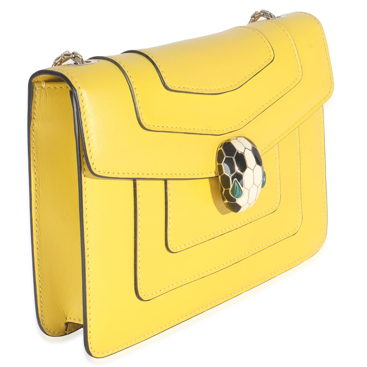 BVLGARI Bvlgari Yellow Smooth Calfskin Small Serpenti Forever Handbag pv