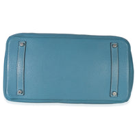 Hermès Bleu Jean Togo Birkin 35 PHW Handbag box