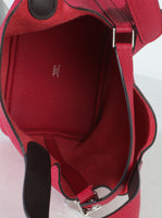 Hermès Framboise Rouge Sellier Clemence Eclat Picotin 18 PHW Handbag ad3