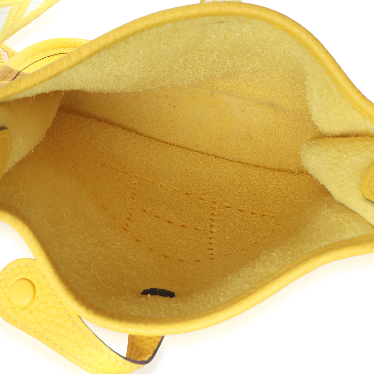 Hermès Jaune De Naples Clemence Mini Evelyne TPM PHW Handbag av