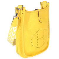 Hermès Jaune De Naples Clemence Mini Evelyne TPM PHW Handbag pv