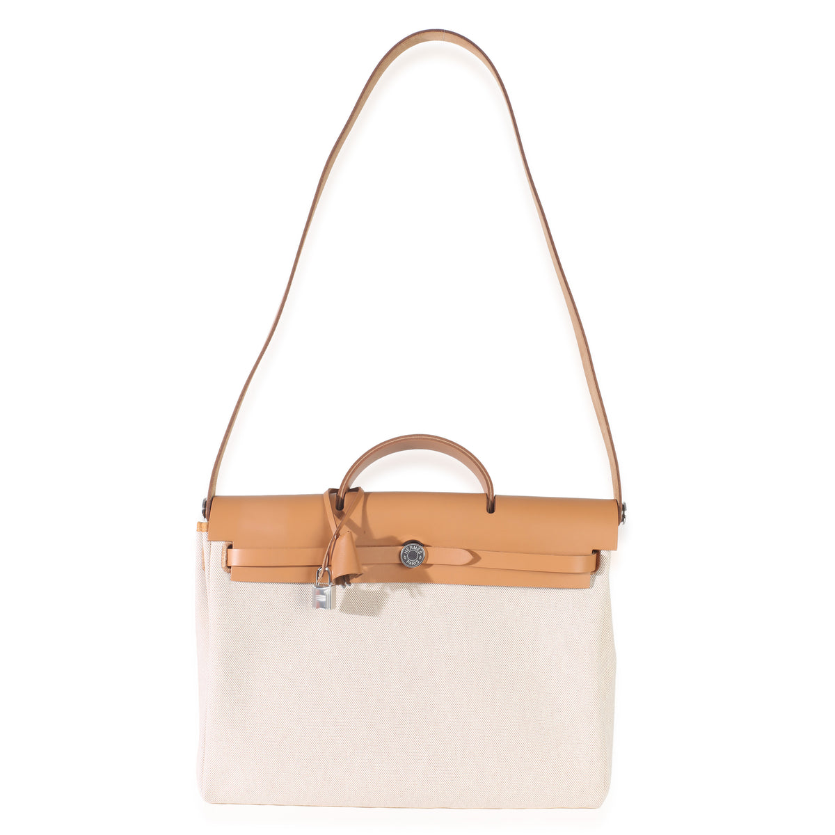 Hermès Ecru Beige Naturel Sable Toile Criss Viking Herbag Messenger 39 PHW Handbag av