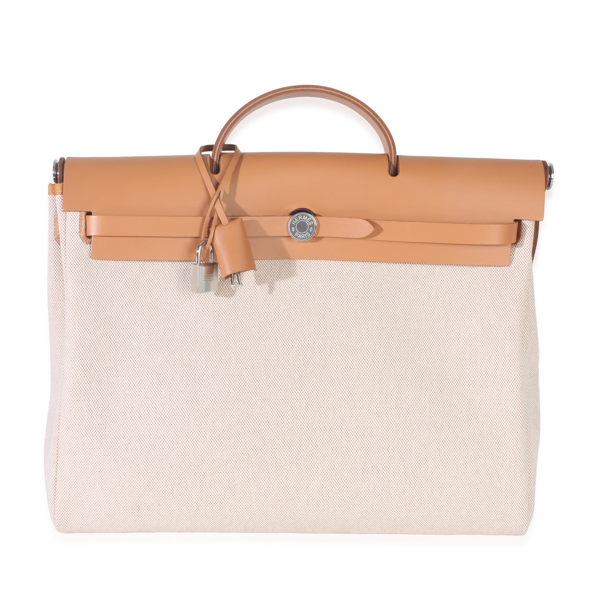 Hermès Ecru Beige Naturel Sable Toile Criss Viking Herbag Messenger 39 PHW Handbag fv