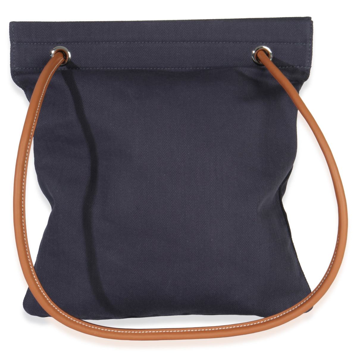 Hermès Bleu Indigo Gold Herringbone Canvas Swift Maline Bag bv