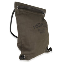 Hermès Kaki Ebene Herringbone Canvas Swift Maline Bag bv