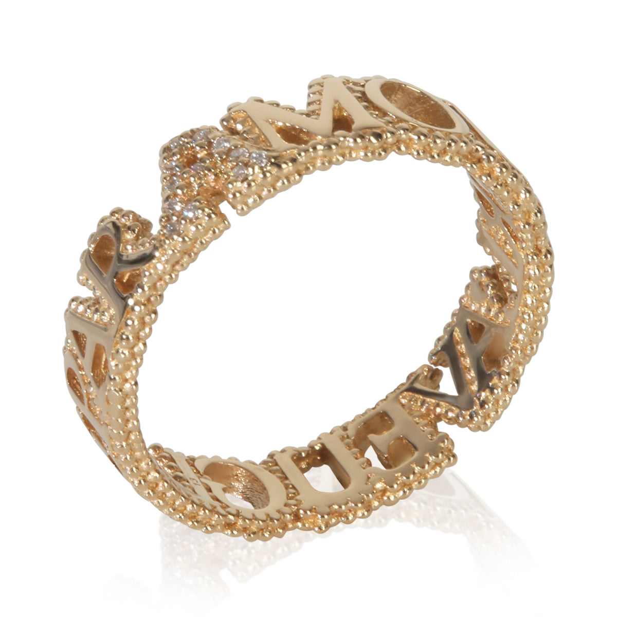 Gucci Yellow Gold Diamond L'Aveugle Par Amour Ring av