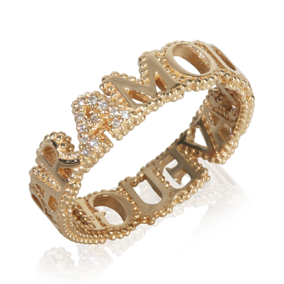 Gucci Yellow Gold Diamond L'Aveugle Par Amour Ring bv
