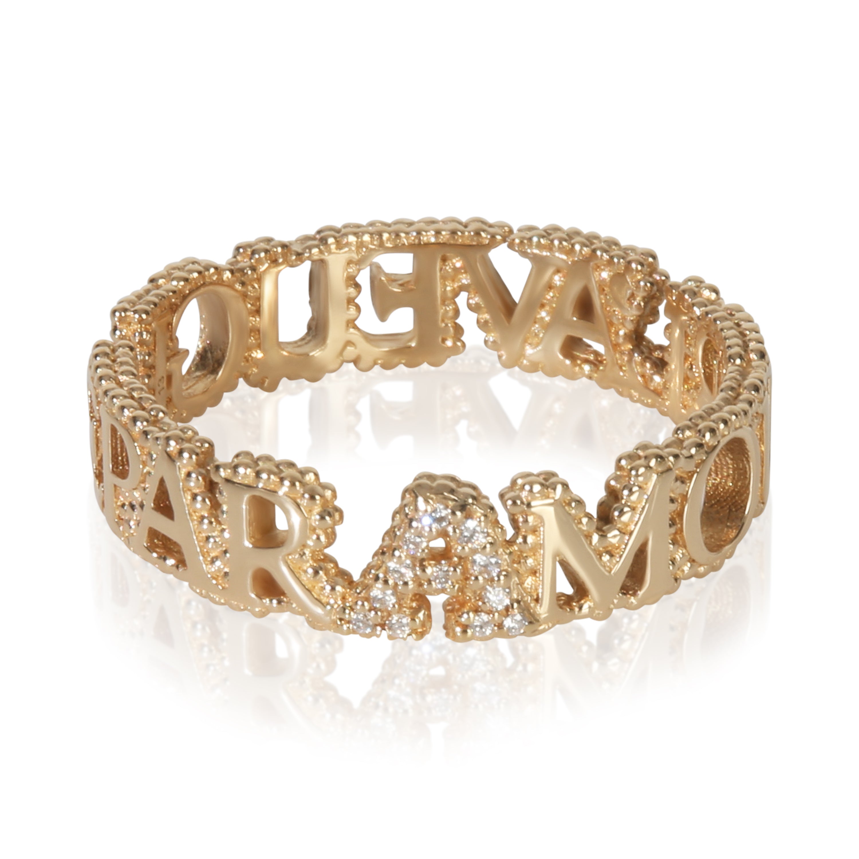 Gucci Yellow Gold Diamond L'Aveugle Par Amour Ring fv