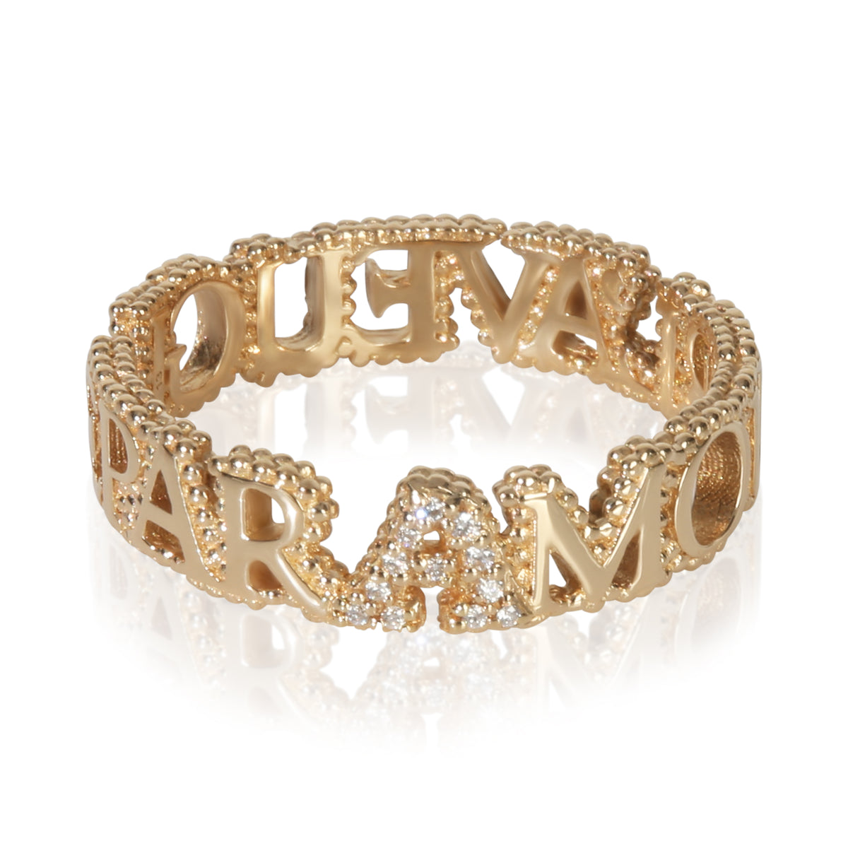 Gucci Yellow Gold Diamond L'Aveugle Par Amour Ring fv
