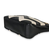 Gucci Black White Matelasse Medium GG Marmont Chain Tote Handbag box