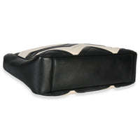 Gucci Black White Matelasse Medium GG Marmont Chain Tote Handbag clasp