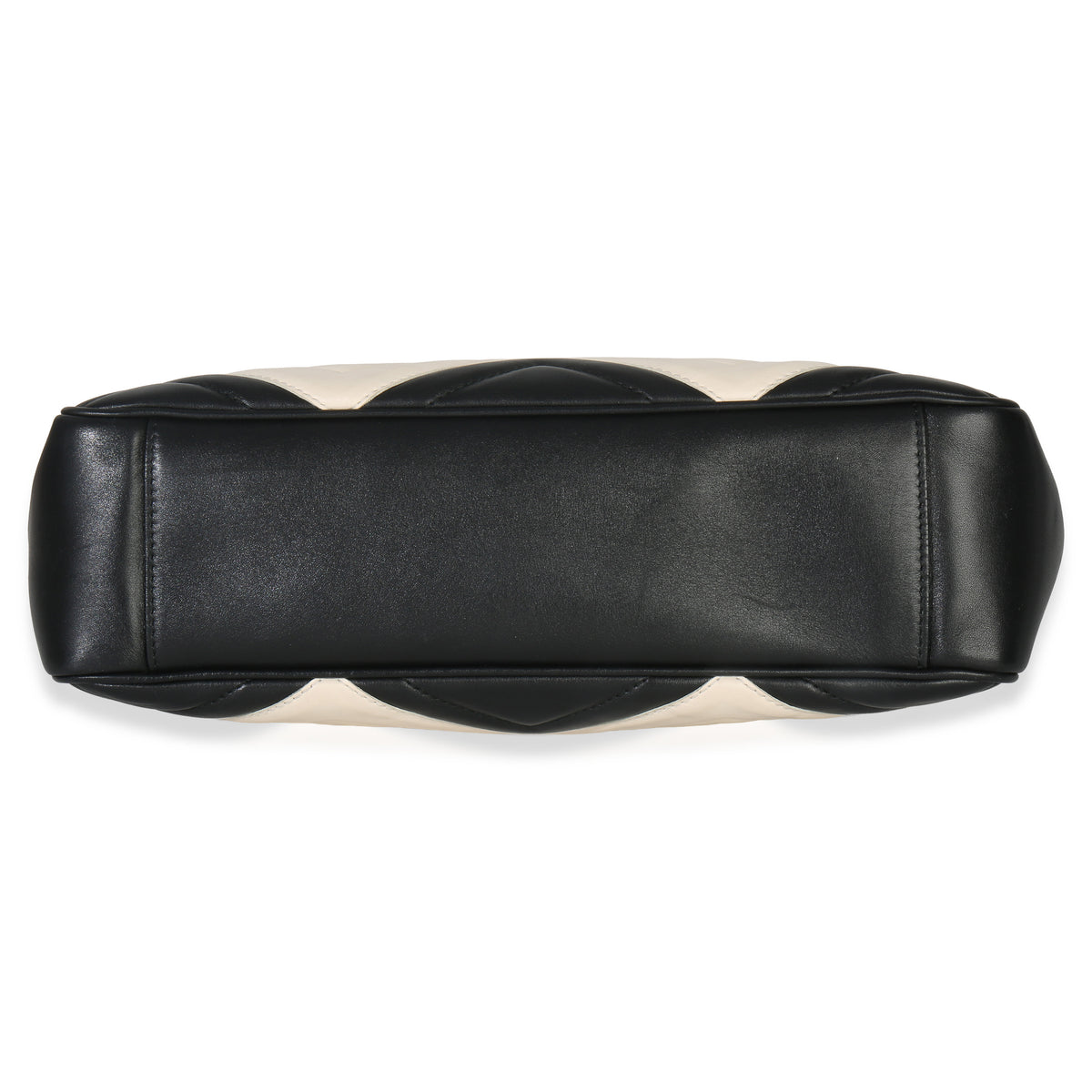 Gucci Black White Matelasse Medium GG Marmont Chain Tote Handbag stamp