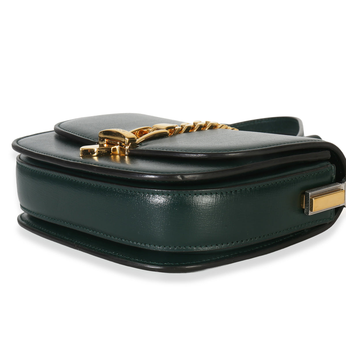 Gucci Dark Green Calfskin Mini Sylvie 1969 Bag Handbag clasp