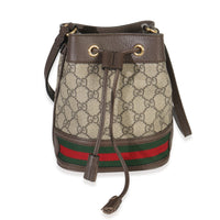 Gucci Beige GG Supreme Canvas Ophidia Mini Bucket Bag Handbag fv