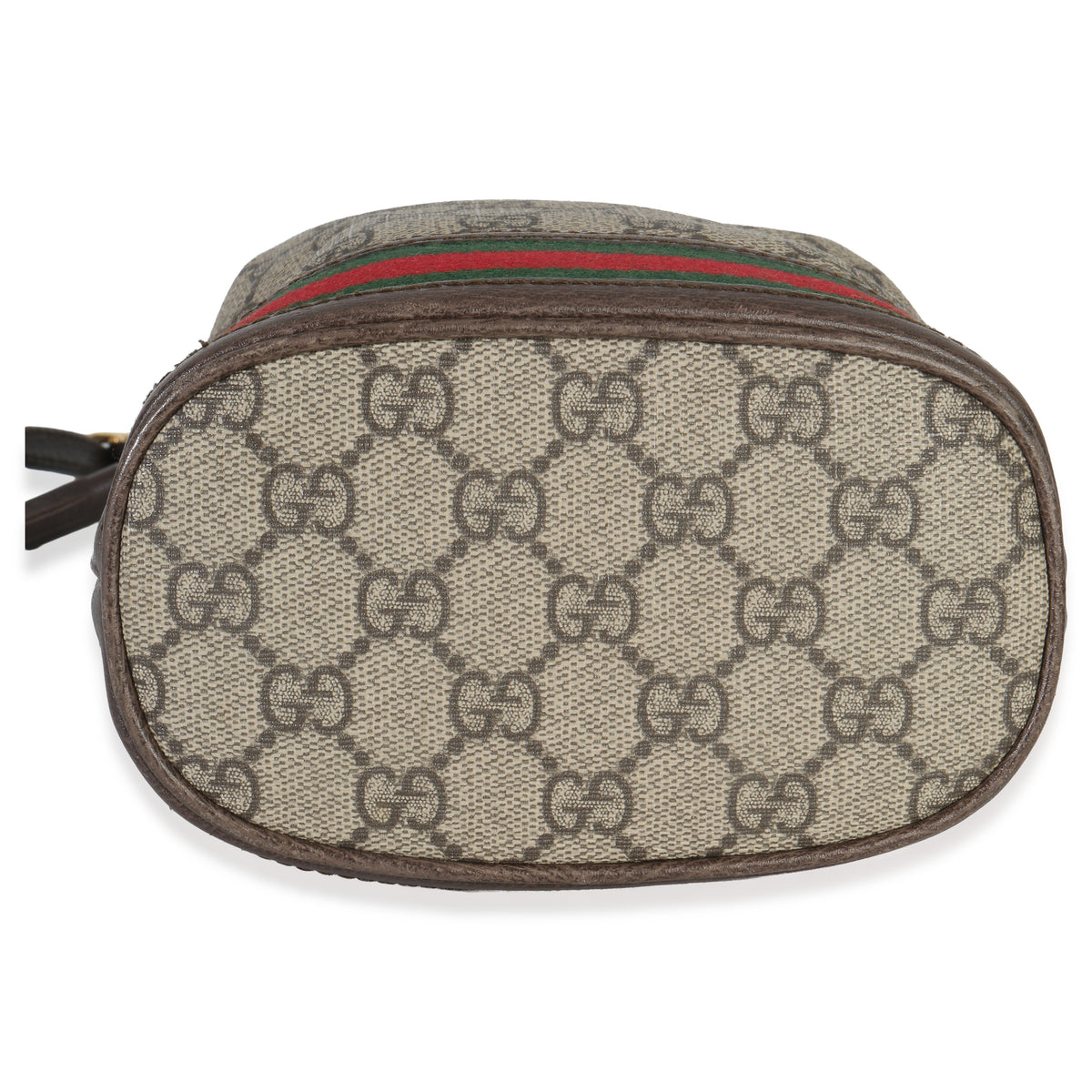 Gucci Beige GG Supreme Canvas Ophidia Mini Bucket Bag Handbag stamp