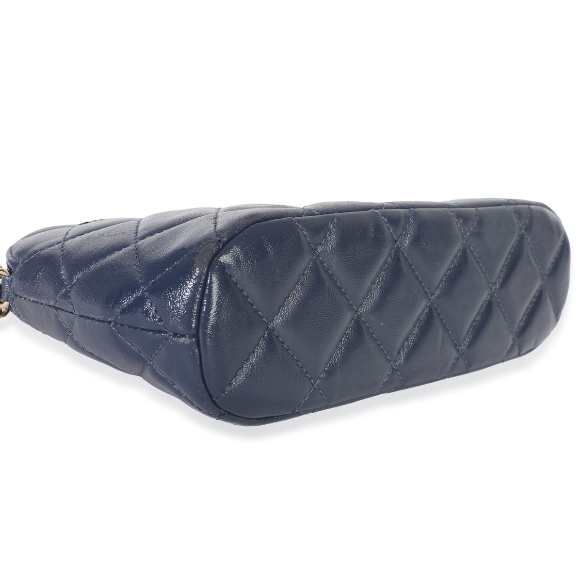 Chanel Navy Quilted Lambskin Coco Clutch On Chain Handbag box