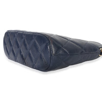 Chanel Navy Quilted Lambskin Coco Clutch On Chain Handbag clasp
