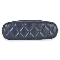 Chanel Navy Quilted Lambskin Coco Clutch On Chain Handbag stamp