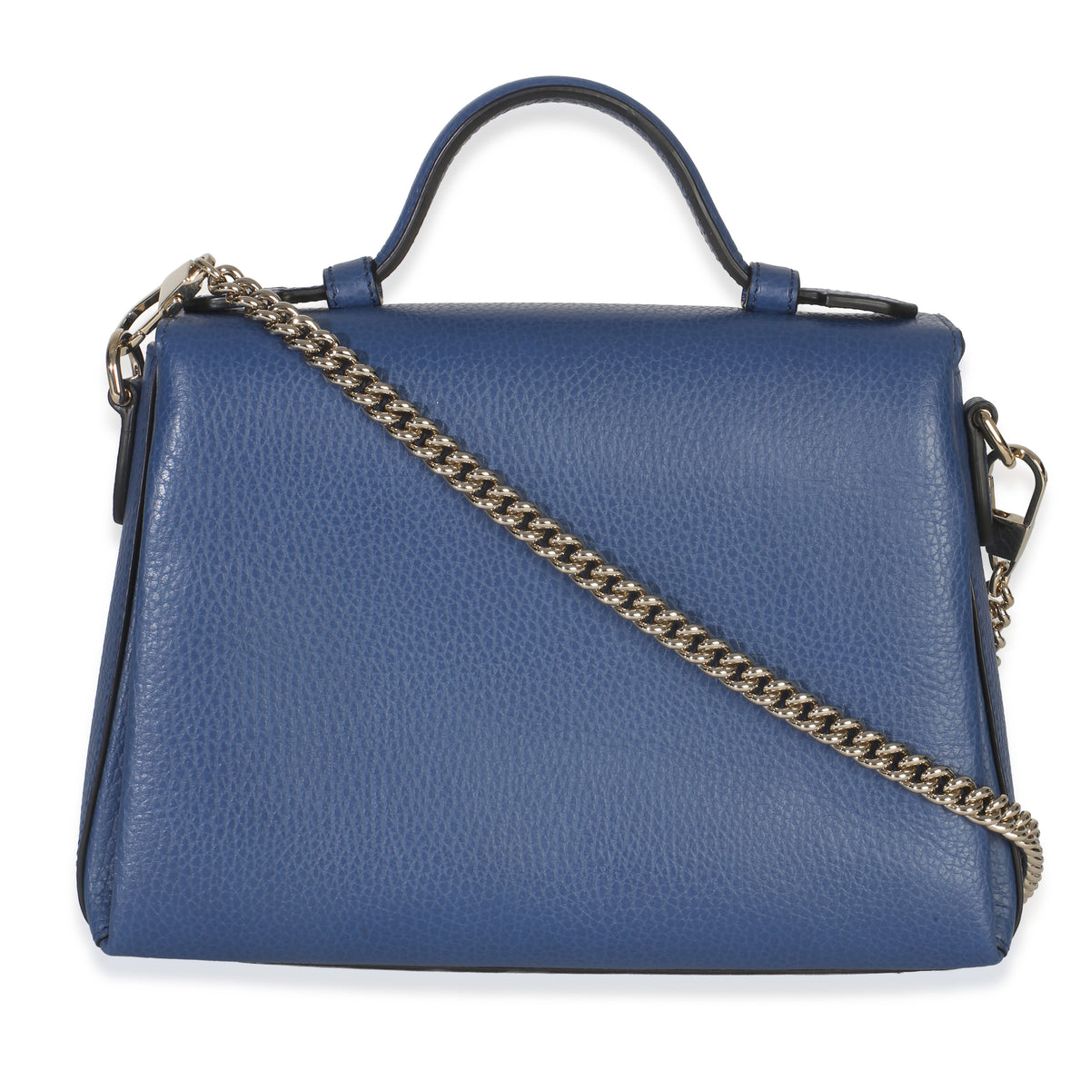 Gucci Blue Dollar Calfskin Small Interlocking G Shoulder Bag Handbag bv