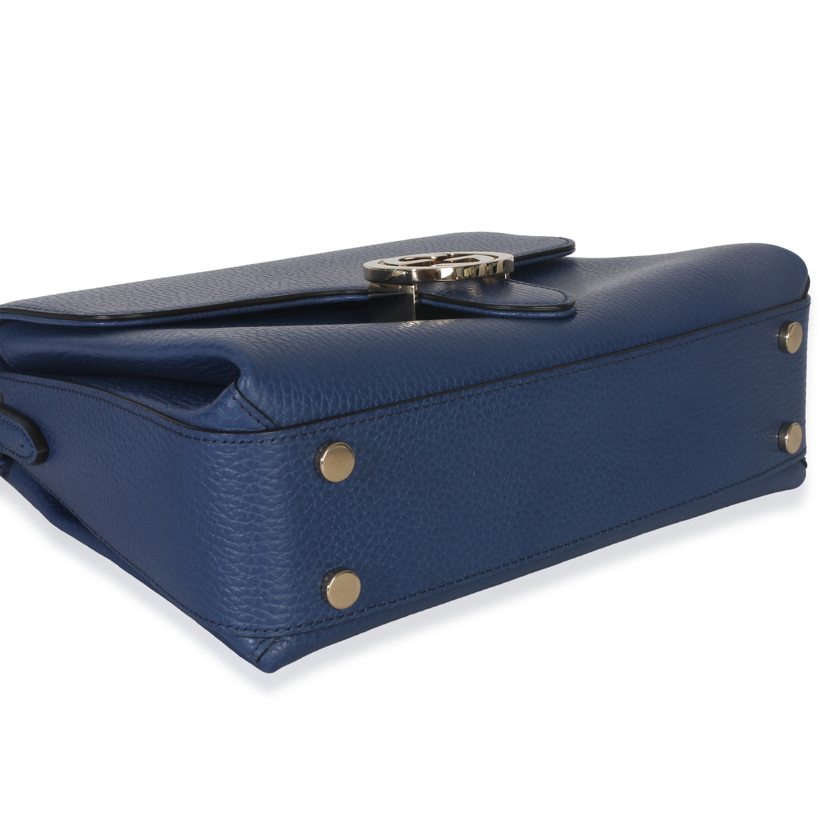 Gucci Blue Dollar Calfskin Small Interlocking G Shoulder Bag Handbag clasp