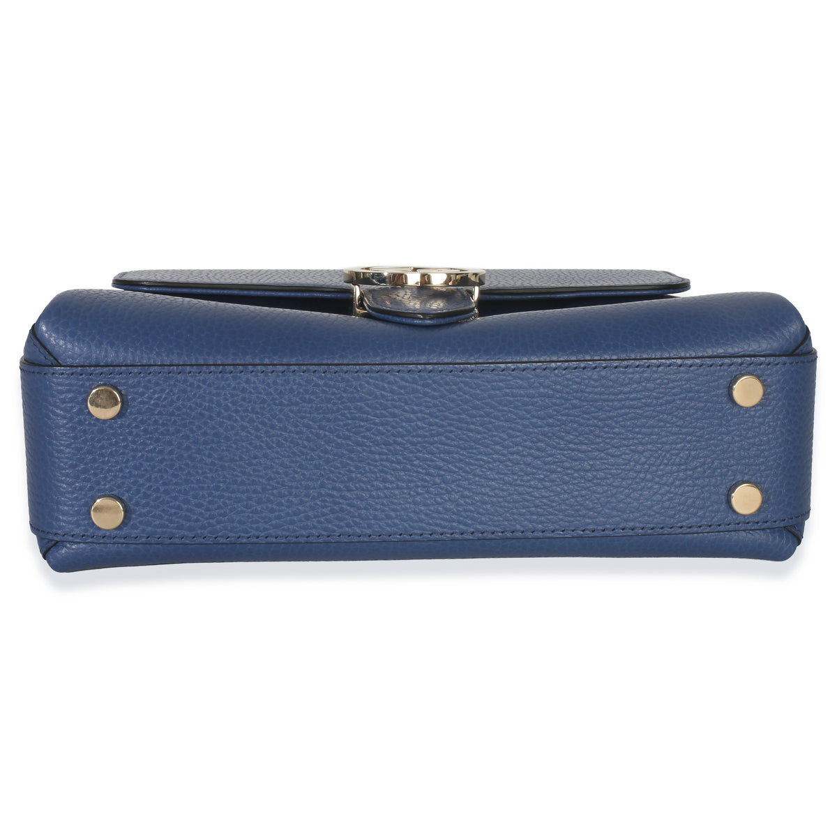 Gucci Blue Dollar Calfskin Small Interlocking G Shoulder Bag Handbag stamp